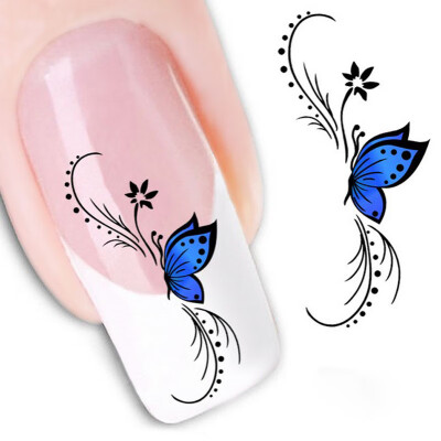 

Toponeto Woman 3D Design Butterfly Decals Nail Art Stickers Tips To Decoration BU