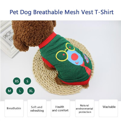 

Pet Dog Breathable Mesh Vest T-Shirt Printed Pet Vest Dog T-Shirt Dog Summer Clothes Party Apparels for Small Puppy Dogs Cats Sun