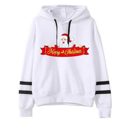 

Tailored Women Christmas Print Hooded Long Sleeves Sweatshirt Hooded Pullover Tops Shirt