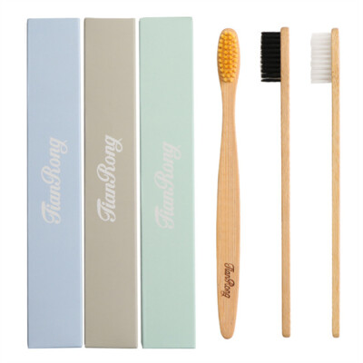 

Environmentally Wood Toothbrush Bamboo Fibre Wooden Handle 3pcs