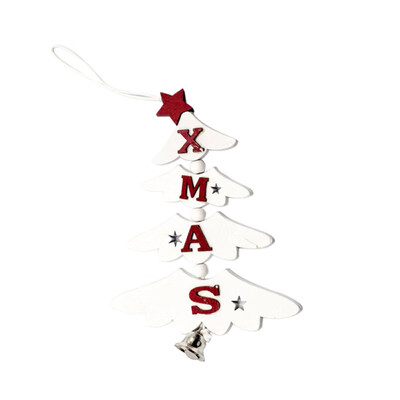 

Colorful Wooden Christmas Letter Bell Tag Ornament Xmas Tree Pendant Party Decor