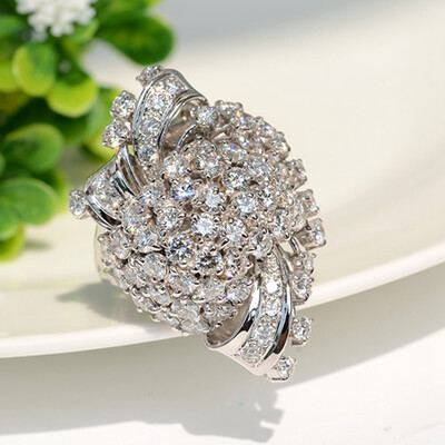 

Brand New Arrival Amazing Silver Colors Vintage Crystal Ring For Women Shinning Rhinestone Top Quality Women Ring Gift