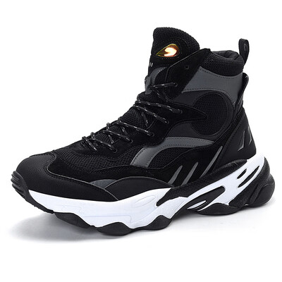 

High-top sneakers mens fashion color matching tide shoes non-slip fitness running shoes