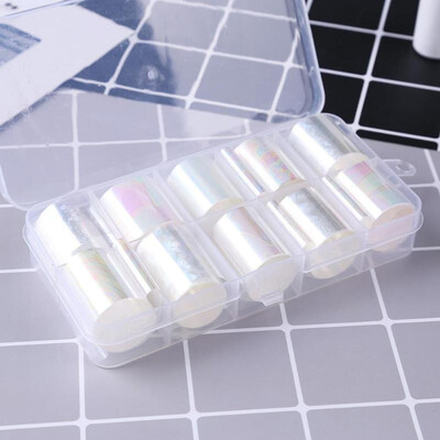 

10pcs Laser Starry Sky Nails Stickers Metal Foil Nails DIY Manicure Decals
