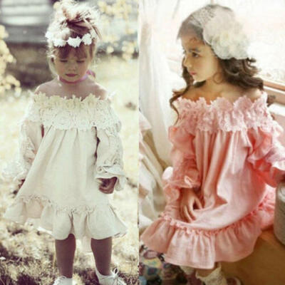 

Kids Baby Girl Dress Floral Lace Pageant Princess Ball Gown Party Dress Sundress