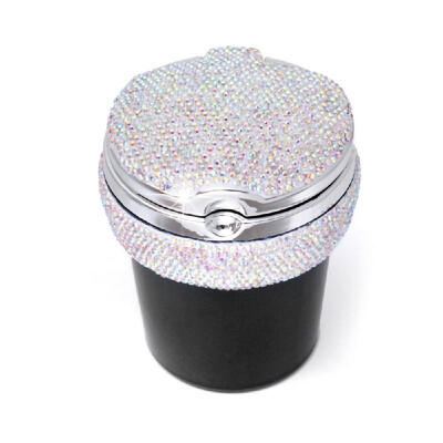 

Bling Car Ashtray Crystal Diamond Portable Smokeless Stand Cylinder Cup Holder with Cool Blue Led Light Indicator