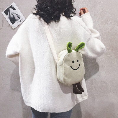 

Cute bag female 2019 new small fresh Sen girl shoulder Messenger bag Japan&South Korea wild cartoon canvas bag