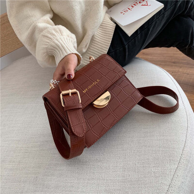

New texture small bag female 2019 new wave Korean version of the wild Messenger bag stone pattern temperament fashion small square bag