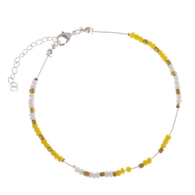

Summer Holiday Beach Gold Chain Beads Turquoise Anklet Womans Jewelry