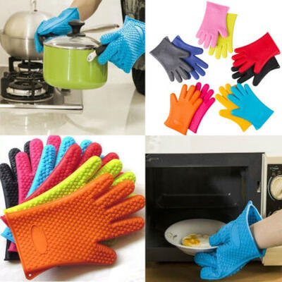 

Kitchen Heat Resistant Silicone Glove Oven BBQ Holeder Cooking Grill Mitt Tools