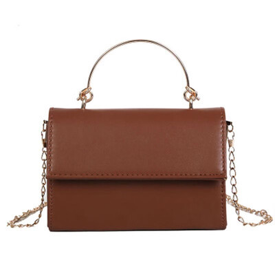 

2019 Women Hadbags Quality Leather Flap Shoulder Bags Fashion Metal Handle Straps Crossbody Bags Casual Solid Messenger Bag