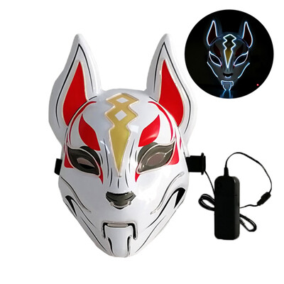 

10 Color Fox Full Face Mask Neon Lights Halloween Party Led Lampshade Dark Glowing Cosplay Mask Party Costume Mask