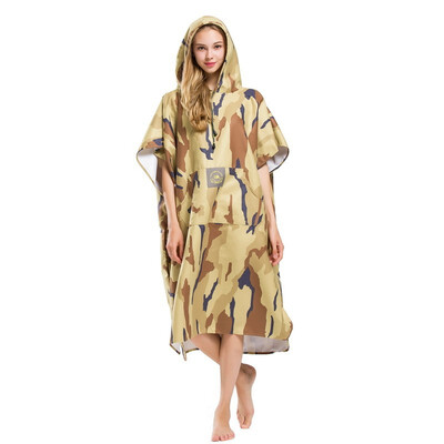 

Camouflage Changing Robe Bath Towel Outdoor Adult Hooded Beach Towel Poncho Bathrobe Towels Women Man Bathrobe