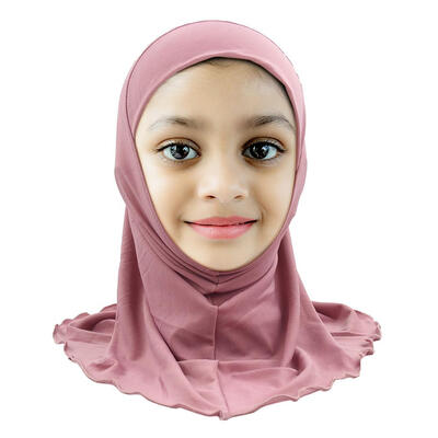 

Solid Color Muslim Children Headscarf Girls Kids Simple Soft Hijab Shawl