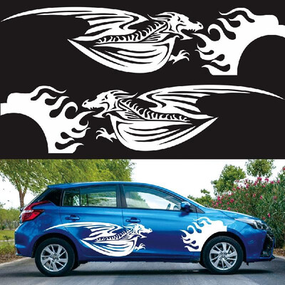 

1Pair Car Sticker Dragon Decal Side Door Stripes Sticker Racing Decals