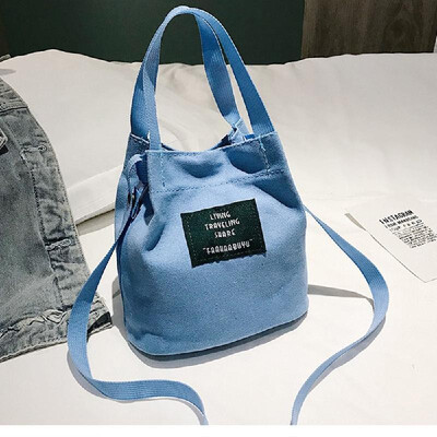 

Wholesale new Korean version of literature&leisure casual shoulder canvas Messenger bag female mini bag small fresh Sen bucket