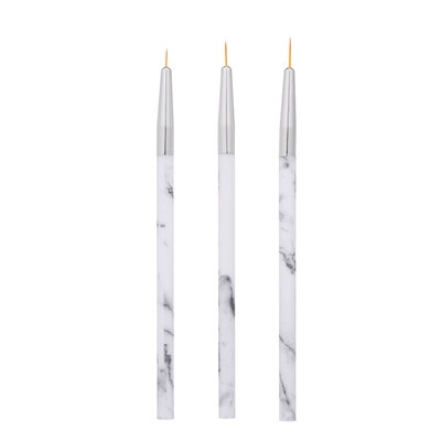 

3pcs Nail Art Brushes Liner Tools Drawing Line Pen UV Gel Painting Acrylic Nail Brush Pen Set Marble Pattern Handle Nail Art Tools