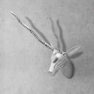 

Wall Mounted Aluminum Gazelles Head Decoration Silver 13