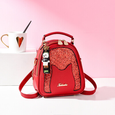 

2019 summer new Korean version of the shoulder bag backpack simple handbag cool cat head fashion backpack