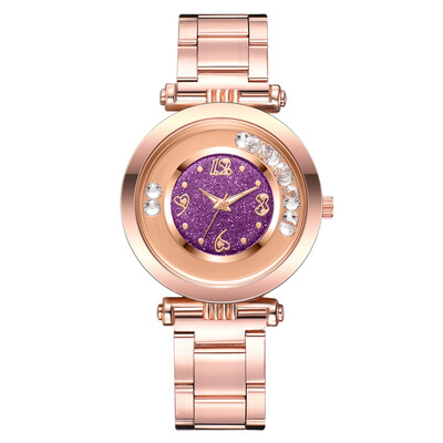 

Steel belt watch female models 2019 quicksand ball quartz watch alloy strap ladies watch
