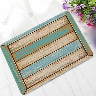 

Toponeto Vintage Style Wood Poard Home Entrance Floor Rug Non-slip Doormat Outdoor Mat