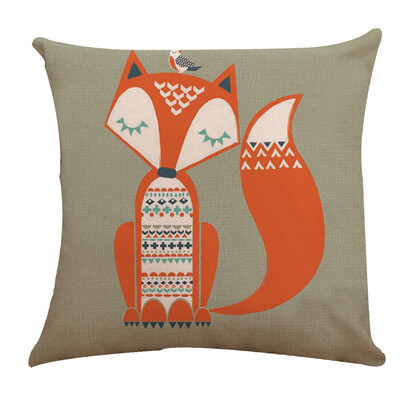 

〖Follure〗Fox Print Sofa Bed Home Decoration Pillow Case Cushion Cover