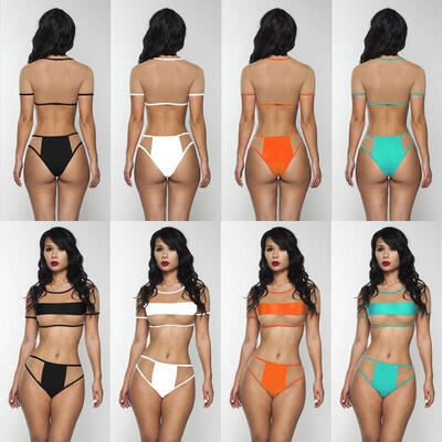 

Fashion Sexy Womens Bandage Mesh Bikini Set Swimsuit Beachwear Swimwear SML