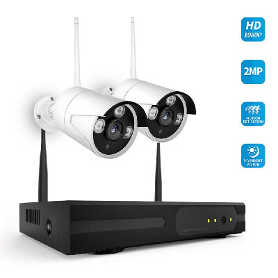 

K9604 4CH NVR 2 Cameras Wireless NVR Kit Security Surveillance System 2MP 1080P HD WIFI Home Security Camera Monitor Night Visio