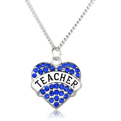 

Family Gifts Crystal Love Heart Pendant Rhinestone Necklace Chain Jewelry Charm