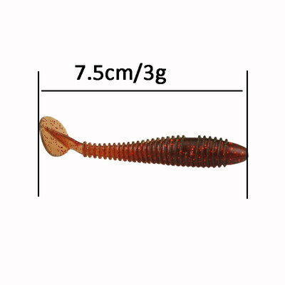 

5pcslot Fishing Lure Soft Worm Shrimp Silicone Bait Fish Crankbait Rock Fishing Tackle