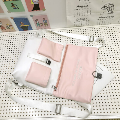 

Ins style schoolbag female Korean version of high school backpack college students feel pu shoulder bag