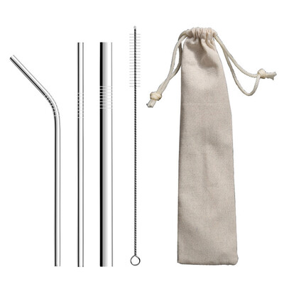 

Toponeto 3 Pcs Stainless Steel Metal Drinking Straw Reusable Straws 1 Cleaner Brush Kit