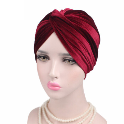 

Women Beads Elastic Turban Hat Muslim Cancer Chemo Cap Hijab Head Wrap Trendy