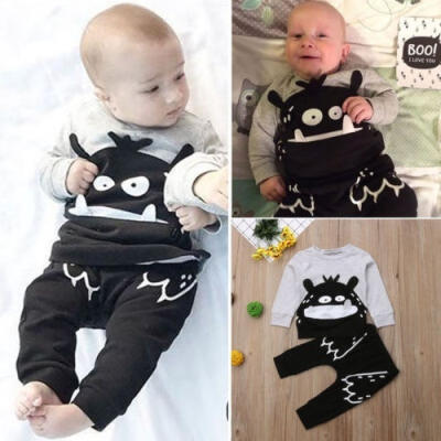 

Newborn Baby Girl Boy Kids T-shirt TopsLong Pants Leggings Outfit Clothes Set