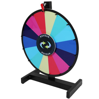 

24 Inch Tabletop Spinning Prize Wheel Spin Game with Dry Erase Acrylic Board