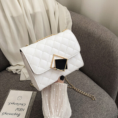 

Casual temperament Sen wild slanting small square bag 2019 new Korean fashion simple rhombic chain shoulder bag