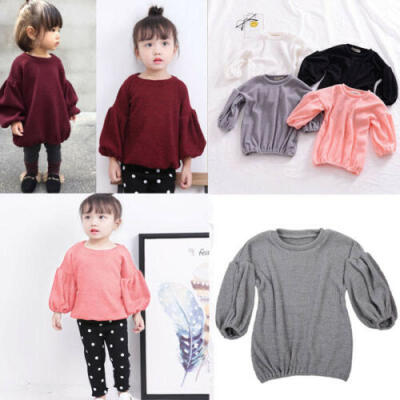 

UK Cute Toddler Kids Girls Long Sleeve Sweater Sweatshirt Tops Pullover Blouse