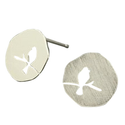 

New Design Cute Small Hollow Animal Bird On A Branch Stud Earring for Women Vintage Wedding Earrings