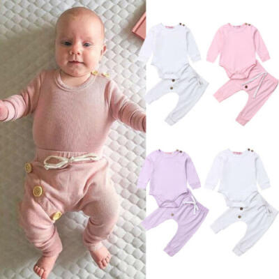 

US Newborn Infant Baby Girl Clothes Romper Bodysuit Top Pants Autumn Outfit Set