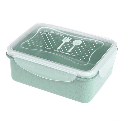 

Portable Lunch Box Wheat Straw Airtight Bento Picnic Food Storage Container