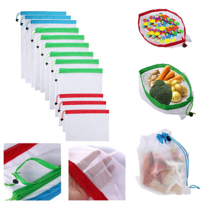 

Gobestart 12pcs Reusable Produce Bags Washable Bags Shopping Vegetable Fruit Toys Storage