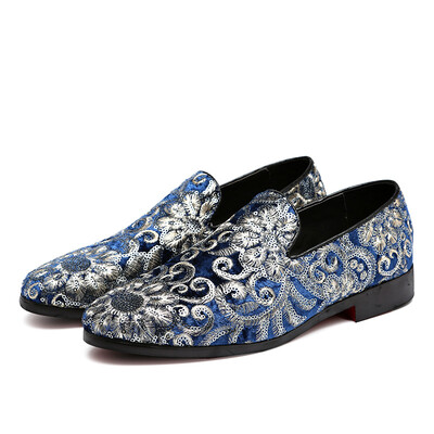 

Embroidered sets of mens shoes retro fashion hair stylist wild casual shoes mens shoes