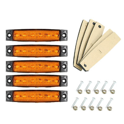 

5PCS 6 LED Amber Side Marker Light Indicator 12V for Truck Bus Boat RV Lorries Jeep SUV Yellow