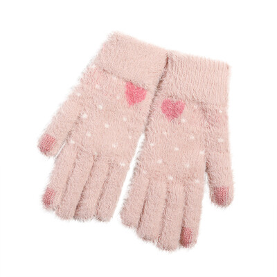 

Tailored Women Cute Winter Knitted Gloves Soft Multifunctional Warm Plush Mitten