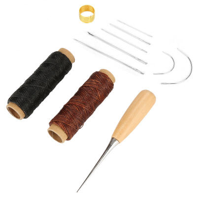 

Greensen Sewing Kit Waxed Cord Thread Hand Needle with Awl Thimble Ring for DIY Shoe Bag Repair