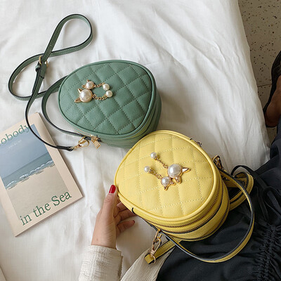 

Net red small bag new fashion handbags small round bag wild rhombic casual shoulder slung bag