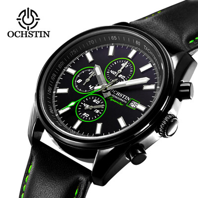 

Augustus OCHSTIN multi-function three-eye running seconds calendar leather belt mens watch mens watch