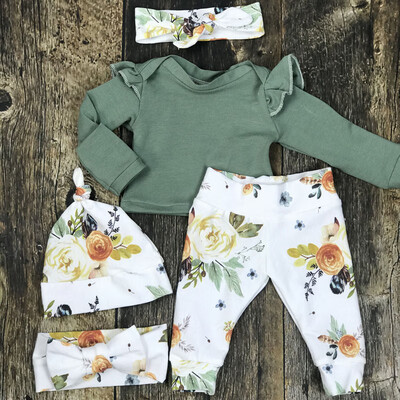 

3PCS Newborn Infant Baby Girls Outfits Clothes RomperPants Leggings Headband