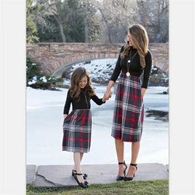 

Family Matching Clothes Women Girls Mother&Daughter Striped Dresses Outfits