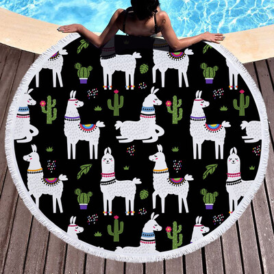 

Gobestart 1 PC Round Beach Pool Home Shower Towel Blanket Table Cloth Yoga Mat